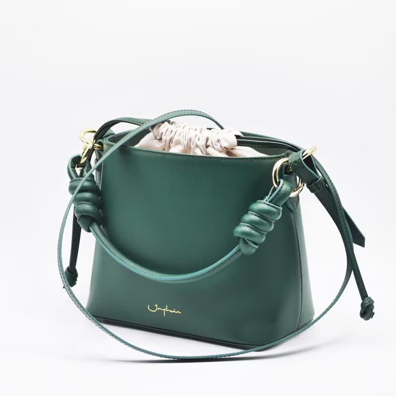 真皮包Fuji Bucket Bag  / 綠色包 Broccoli Green 綠色 斜