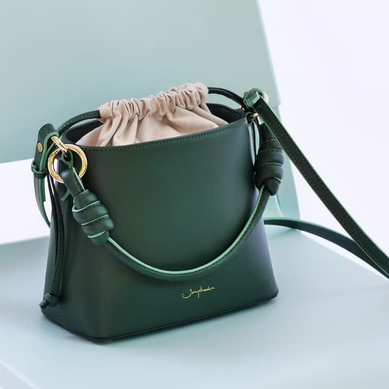 真皮包Fuji Bucket Bag  / 綠色包 Broccoli Green 綠色 斜