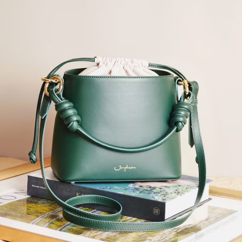 真皮包Fuji Bucket Bag  / 綠色包 Broccoli Green 綠色 斜