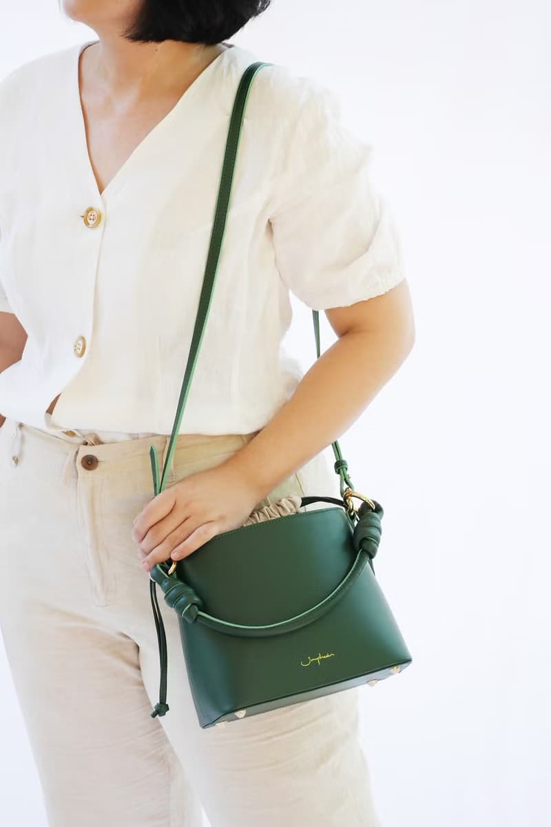 真皮包Fuji Bucket Bag  / 綠色包 Broccoli Green 綠色 斜