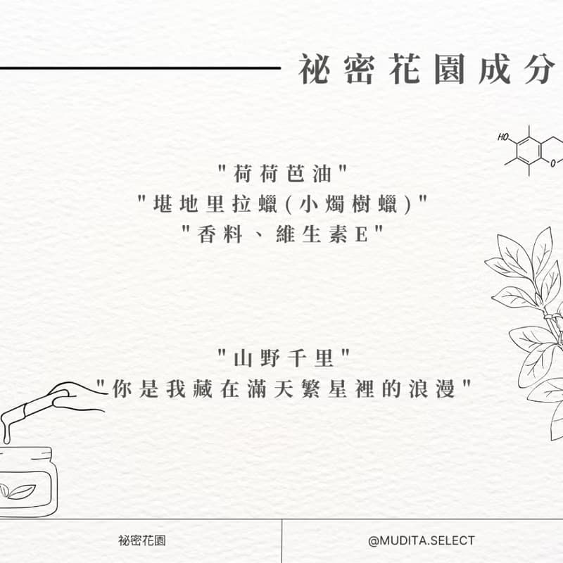 祕密花園 天然植萃香膏(固體香水) 【WILDERNESS LAB】
