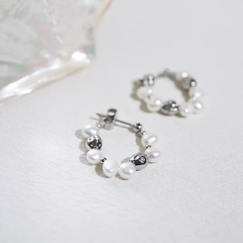 【NEW新品上市】浪沫。錯落珍珠耳環