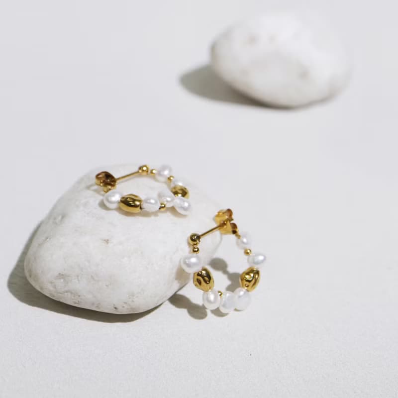 【NEW新品上市】浪沫。錯落珍珠耳環