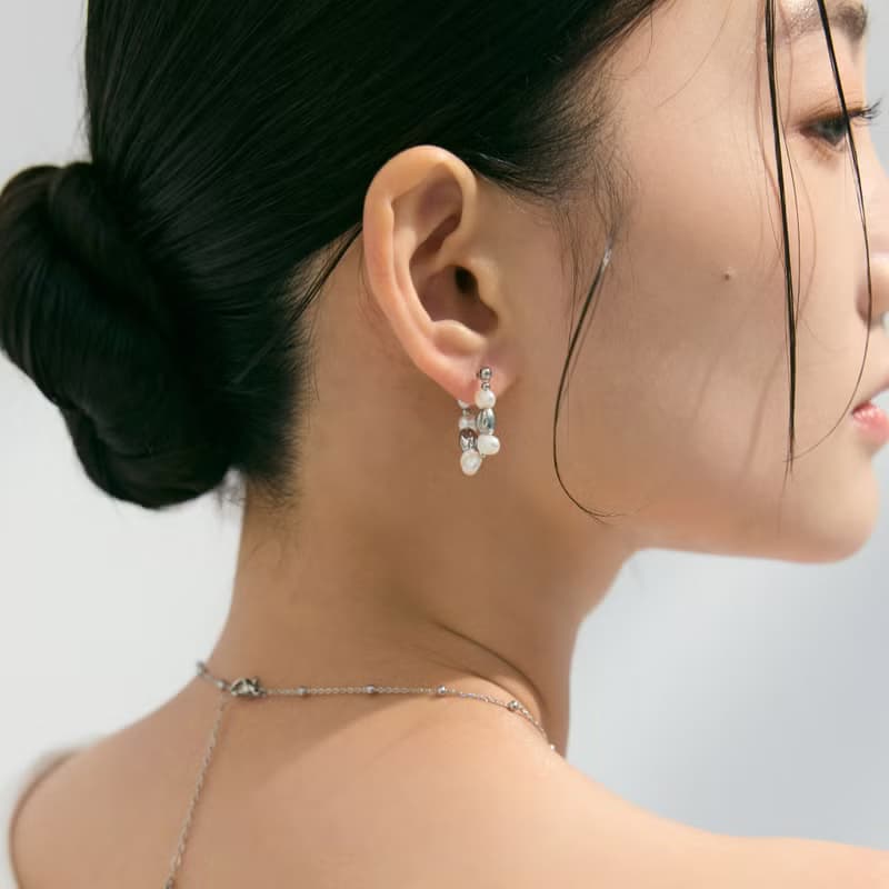 【NEW新品上市】浪沫。錯落珍珠耳環