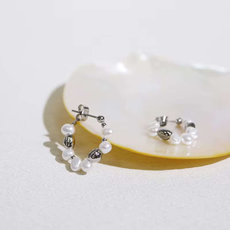 【NEW新品上市】浪沫。錯落珍珠耳環