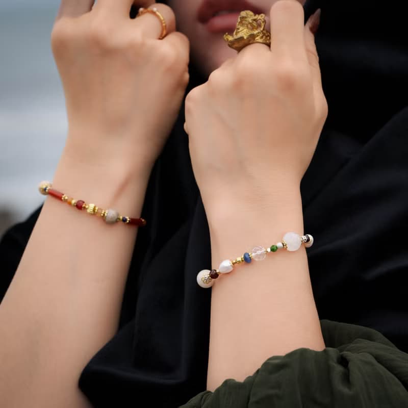 【旅行祭】永恆的淚珠 // C1614藍晶白月光珍珠手鍊