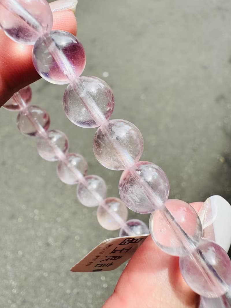 高品天然粉摩根9mm24.6g水晶手珠桃花戀愛運人際關係生意緣舒緩煩