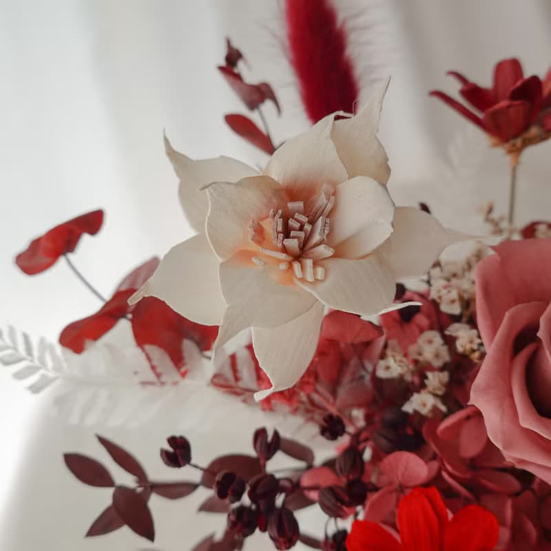 曲線瓶盆花-紅粉色