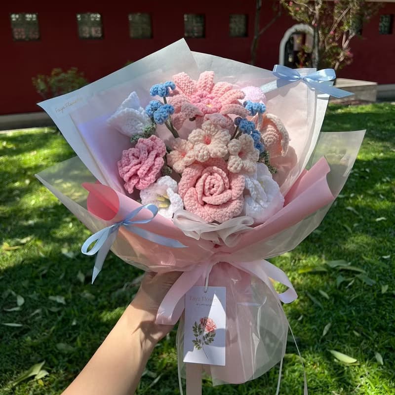 獅子座專屬生日花束  編織花 鉤織花 針織花 生日花束七夕