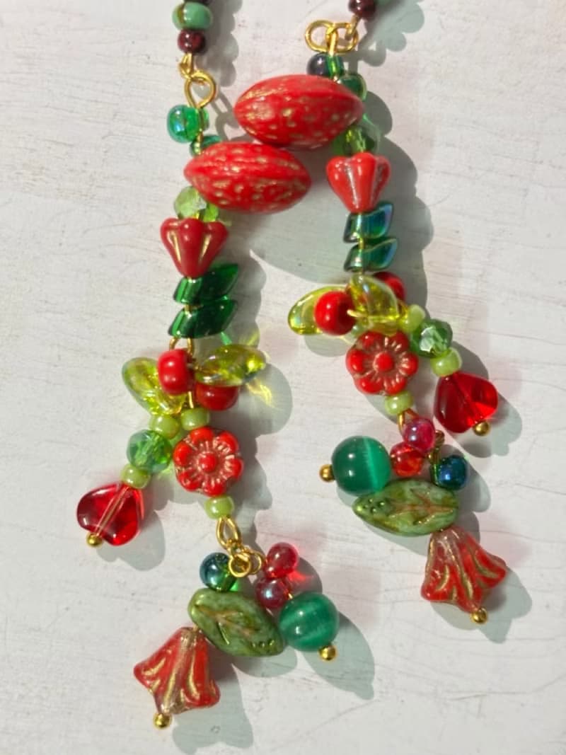 水果派對 手作串珠耳環 捷克珠耳環 串珠水果耳環 草莓耳飾