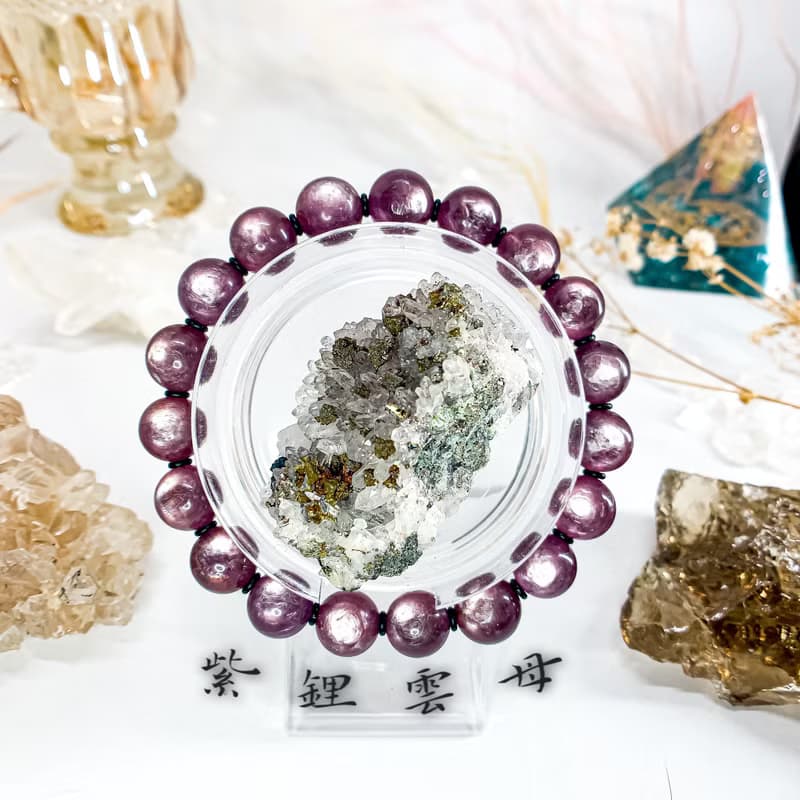 【紫鋰雲母】精品天然非壓製水晶 手鍊