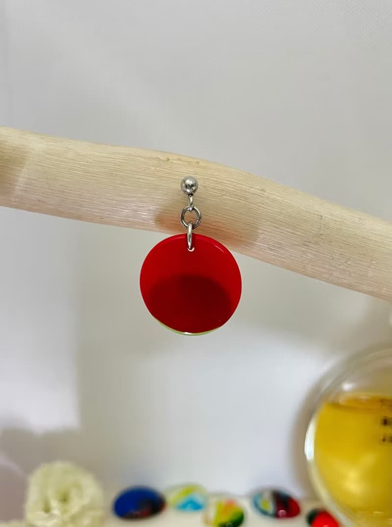 孕育 琉璃耳環 單邊1只 窗花復古耳環 手作飾品 醫療鋼耳環