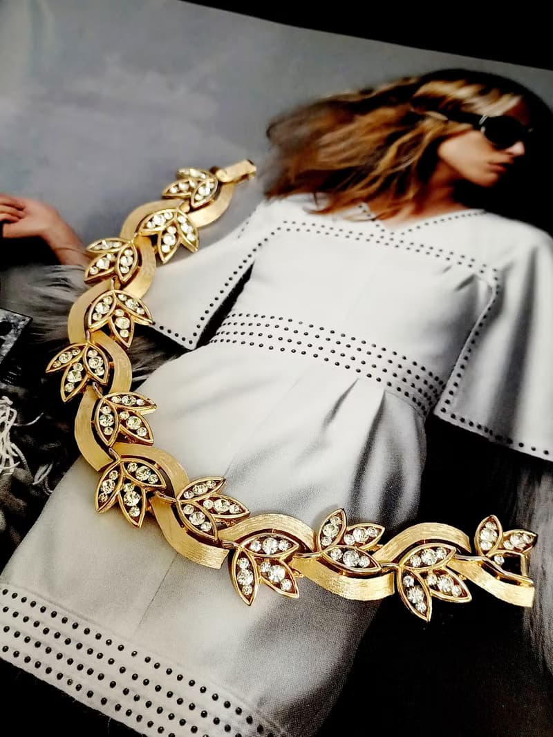vintage jewelry  Trifari 華麗金色纏枝萊茵葉 手鍊