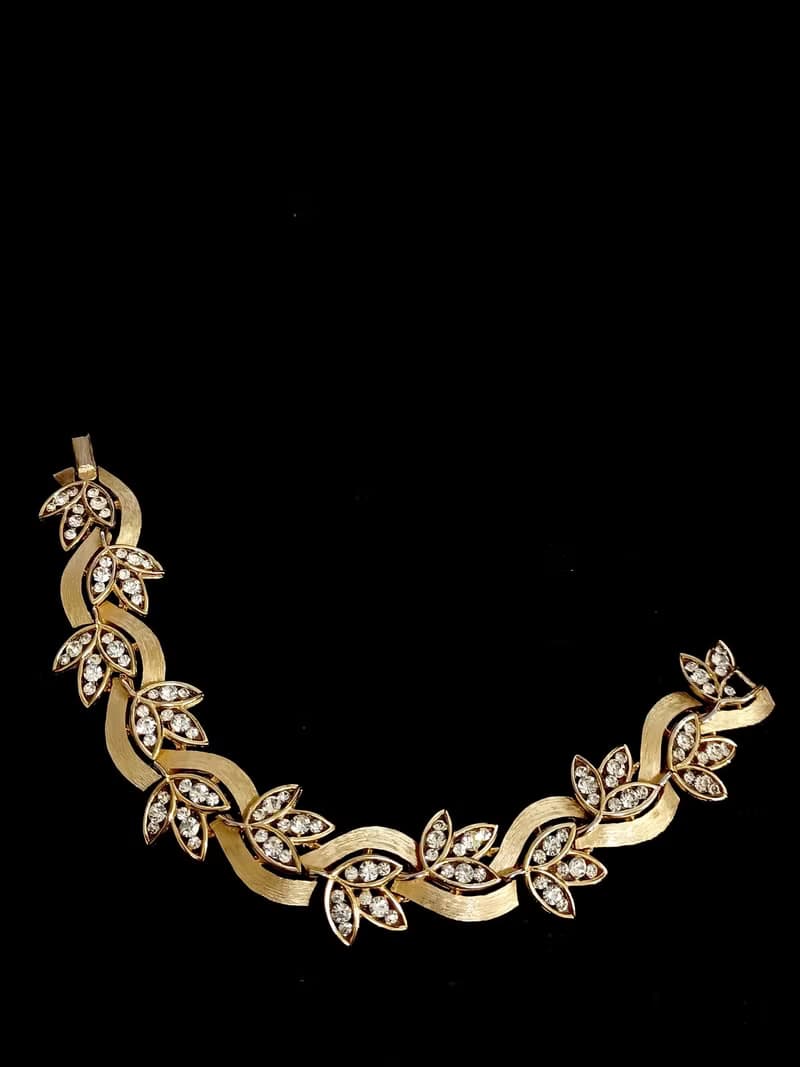 vintage jewelry  Trifari 華麗金色纏枝萊茵葉 手鍊