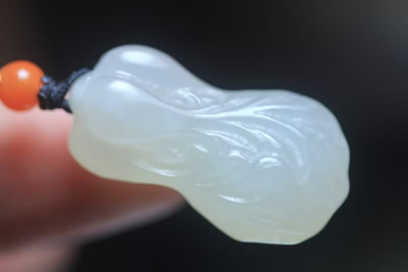 【小白菜】項鏈玉吊墜/男女款玉墜綠玉珮玉石/百財寓意招財