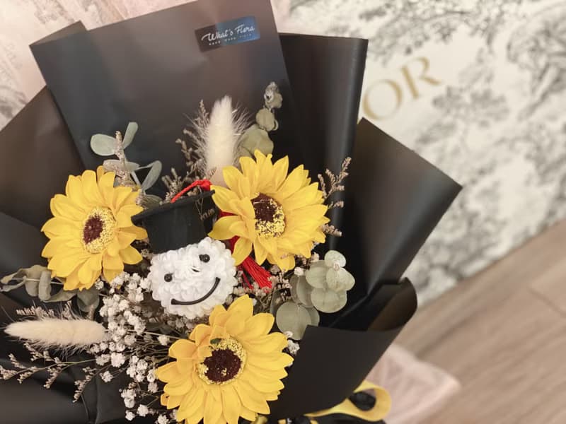 畢業花束 \粉紅泡泡\ 永生花花束 乾燥花束 畢業快樂