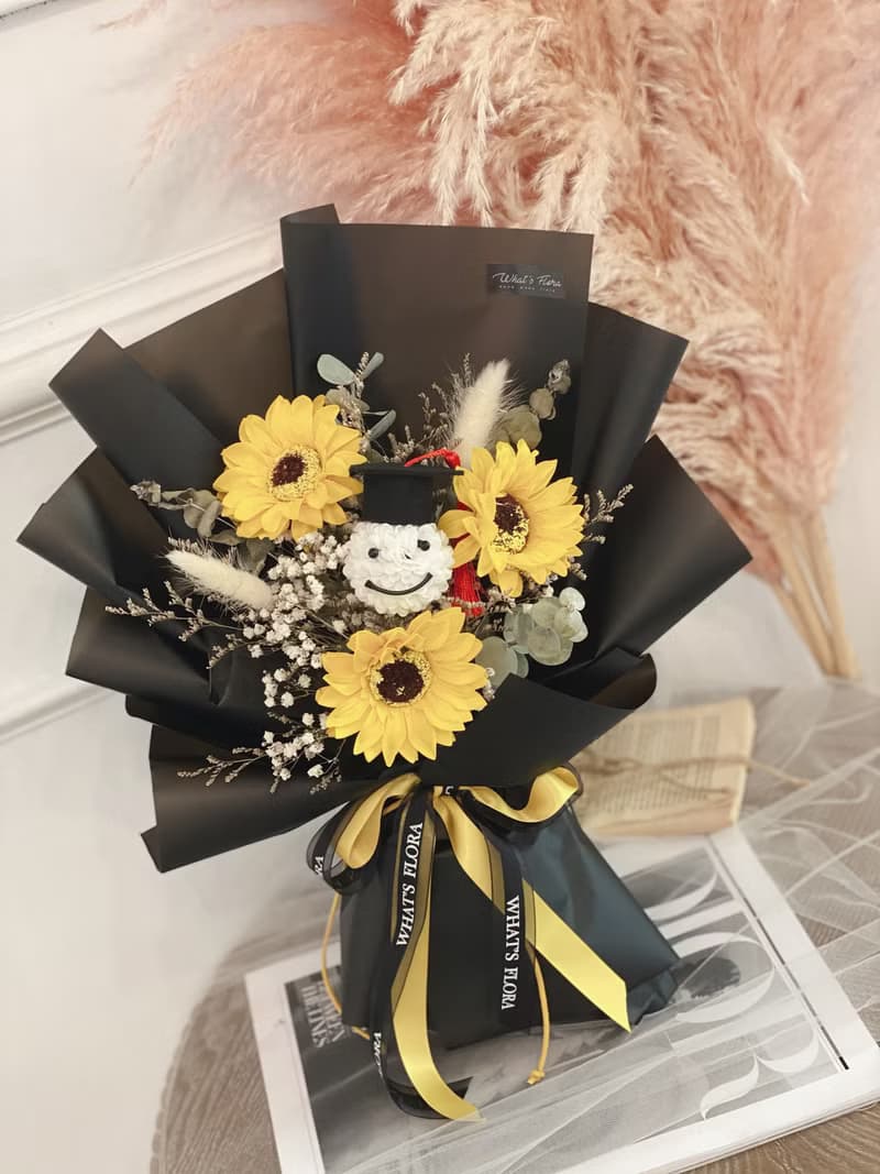 畢業花束 \粉紅泡泡\ 永生花花束 乾燥花束 畢業快樂