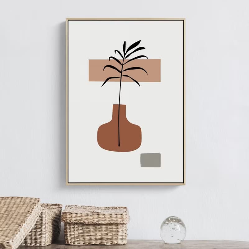 幾何 • 花器III - 棕色花瓶幾何掛畫/簡約設計/客廳裝飾/喬遷禮