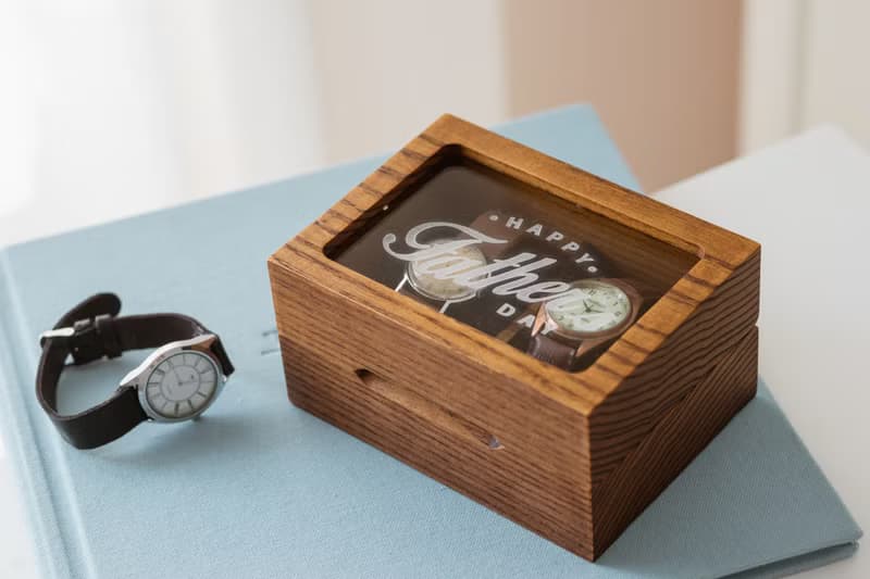 Wood watch box for man woman Engraved watch storage organizer Handcrafted box