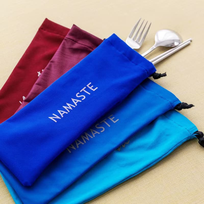 【NAMASTE】長型束口袋/環保餐具袋 (6色)