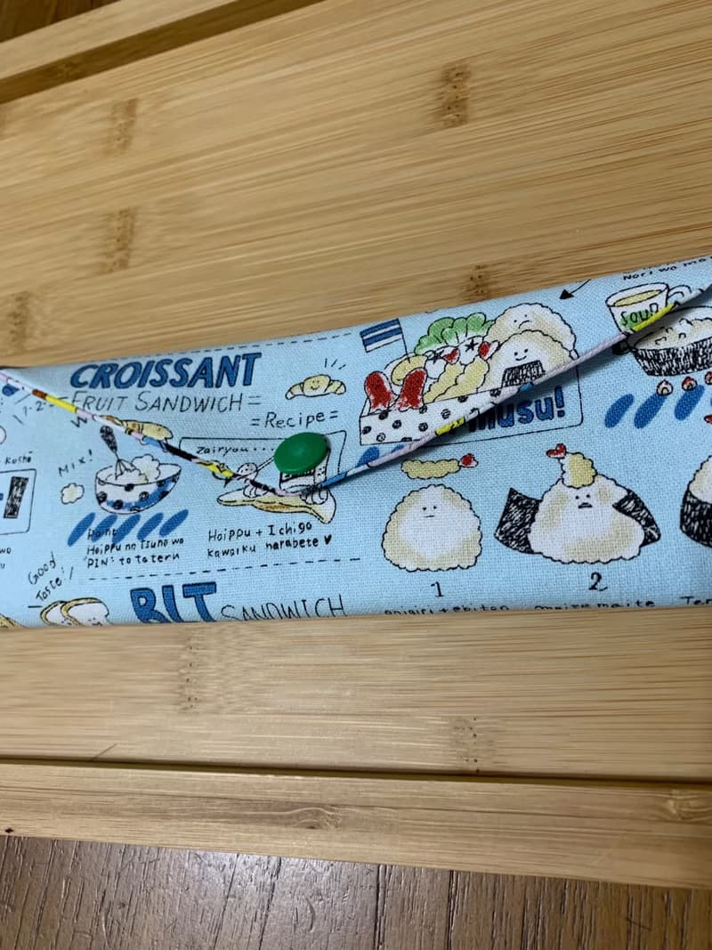 文青風環保筷袋  美食嚮宴 晴空藍 手作餐具袋.交換禮物.