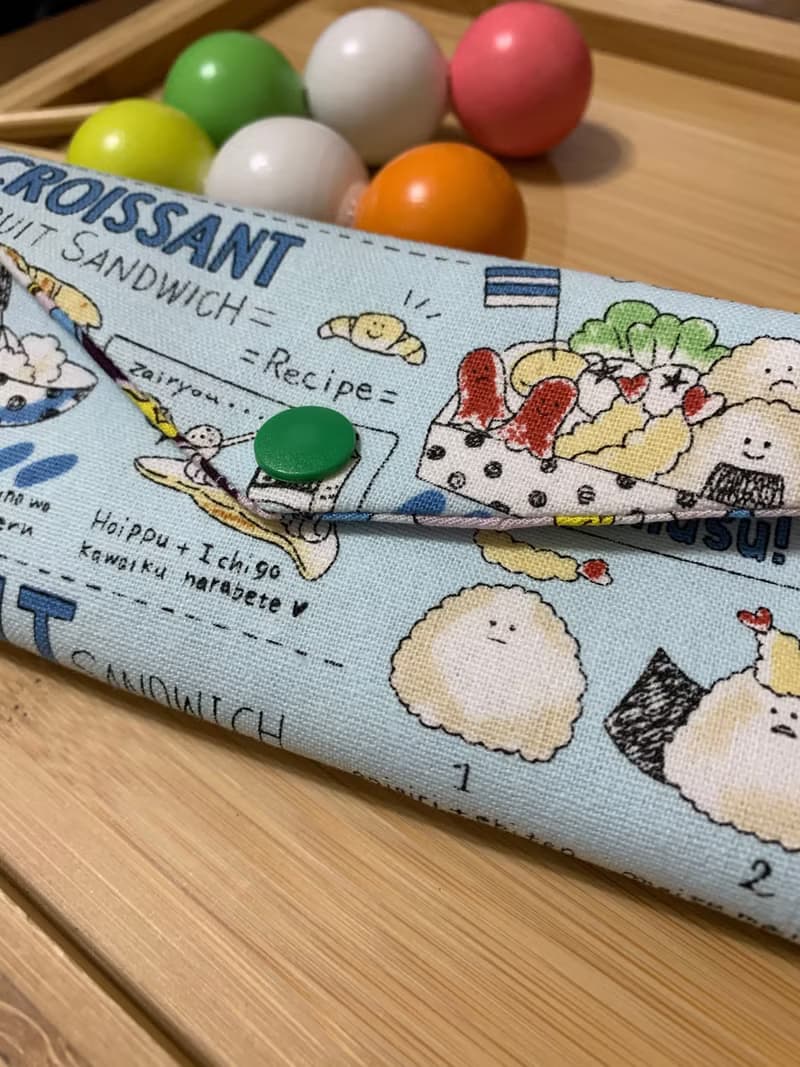 文青風環保筷袋  美食嚮宴 晴空藍 手作餐具袋.交換禮物.