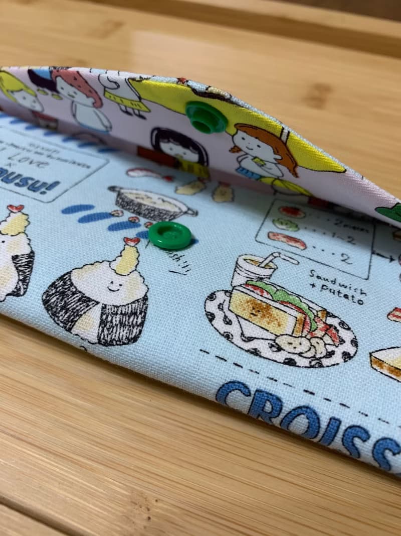 文青風環保筷袋  美食嚮宴 晴空藍 手作餐具袋.交換禮物.