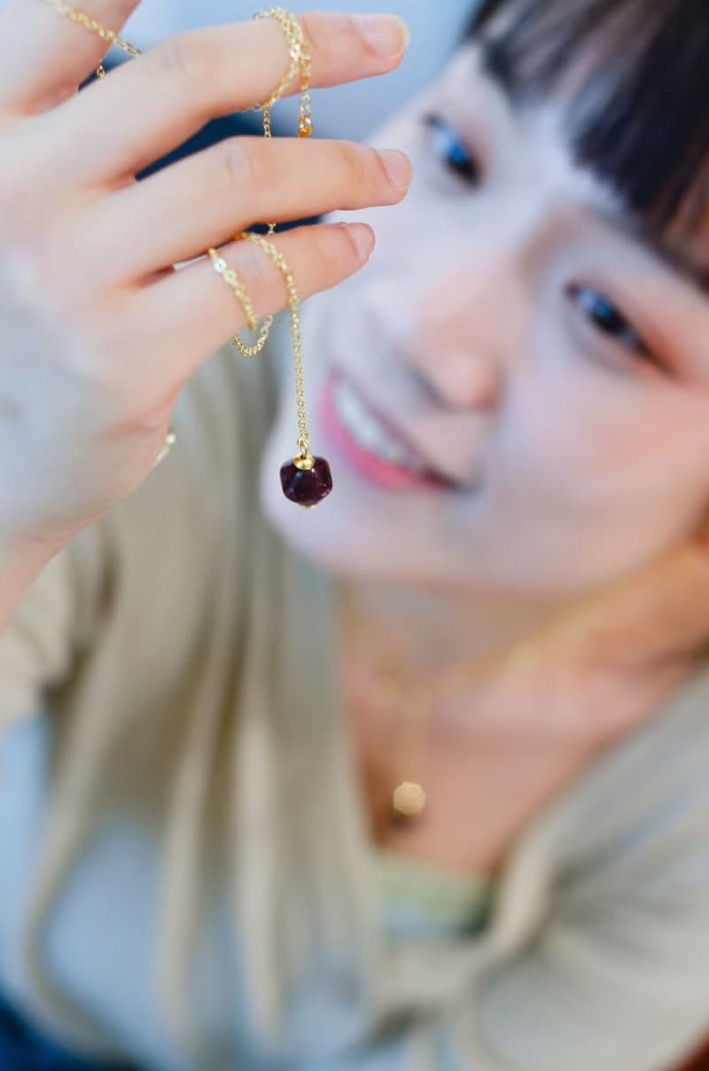 【環保項鏈】曦日 紫寶石鍍金圓環套索頸鏈/手工/禮物/推薦