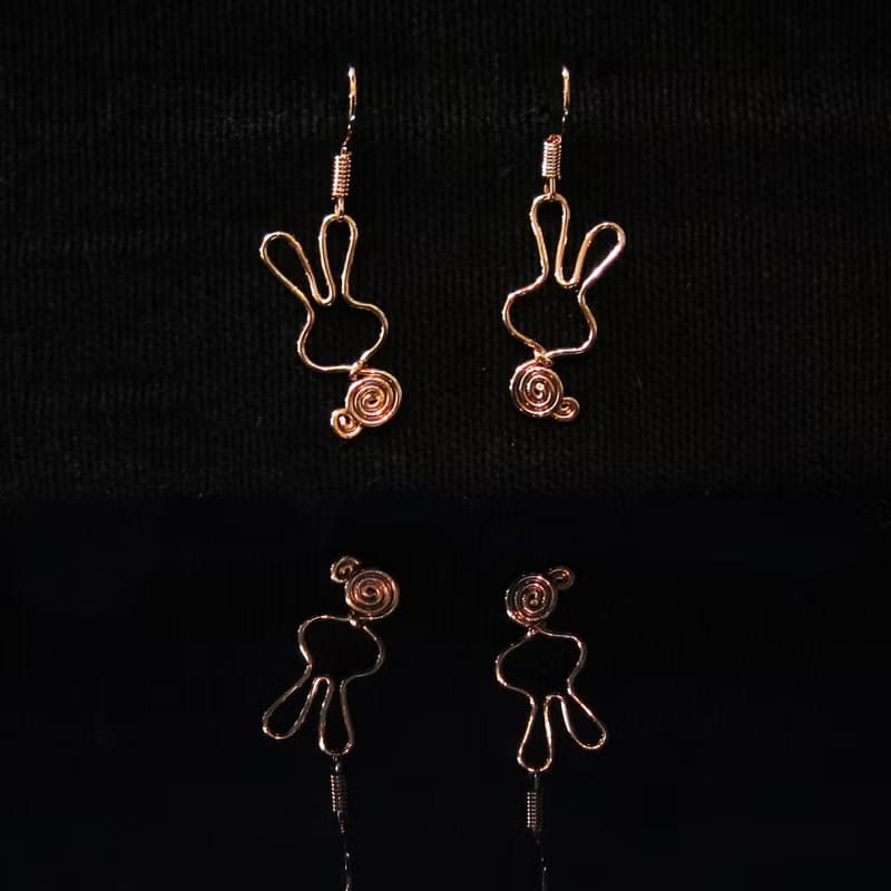 Winwing金屬線編織耳飾-【小兔子】耳針/耳環