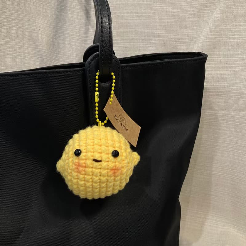 lemon crochet keychain