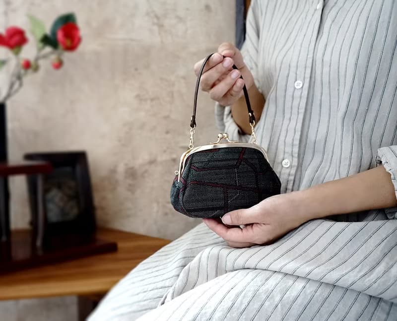 和服織物創意親子收納口金包-摩登現代