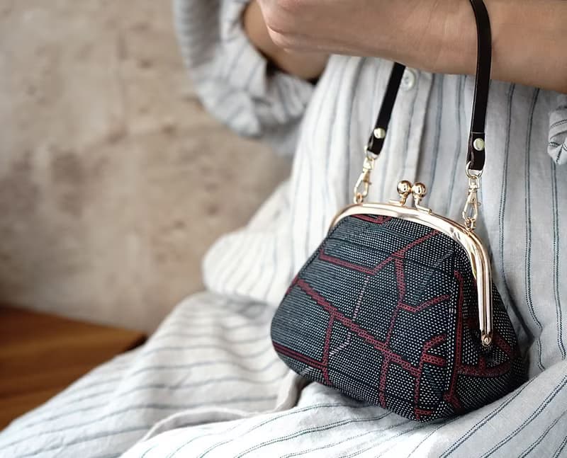 和服織物創意親子收納口金包-摩登現代