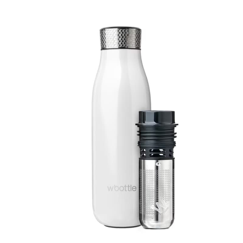 01LIV x wbottle 500ml不銹鋼雙層真空茶滤防漏保溫瓶環保杯白色