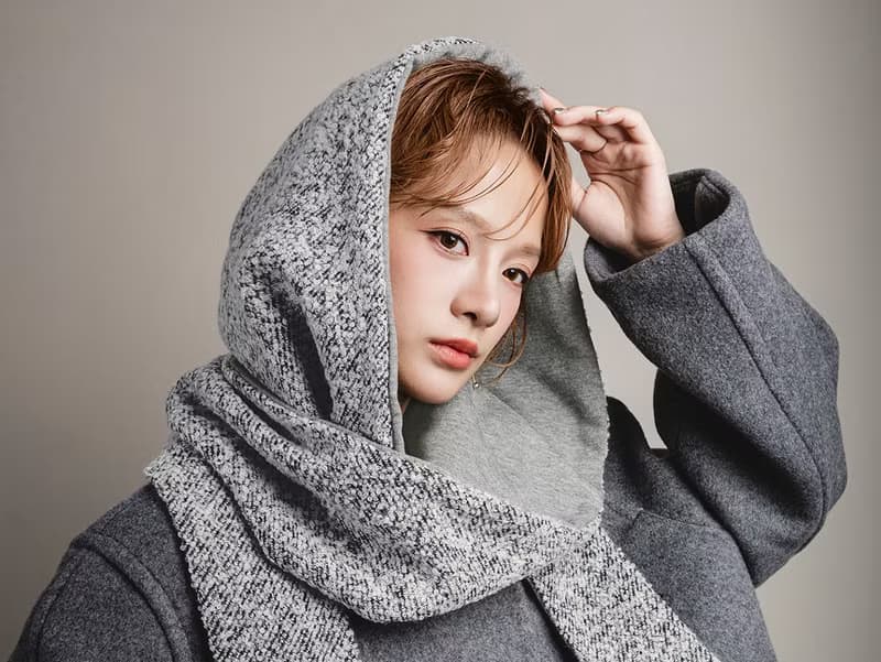 Mist 系列 - 鉛光 * 灰色 雜點 混織毛料 圍巾 連帽圍巾