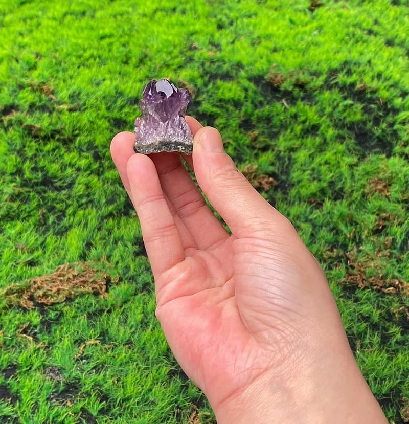 能量擺飾-天然原皮原礦可愛紫水晶晶簇  快速出貨 財運水晶
