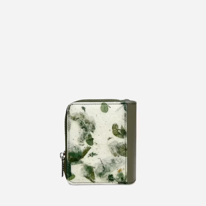 Compact Vegan Zip Wallet - Camouflage: Crafted from Leaves
