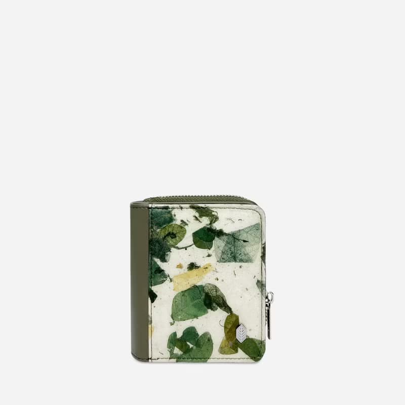 Compact Vegan Zip Wallet - Camouflage: Crafted from Leaves