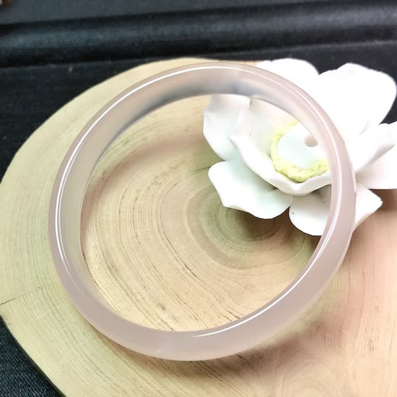 【浪漫相遇】巴西天然粉玉髓手鐲 | 18.5圍 | 天然玉髓 | 送禮
