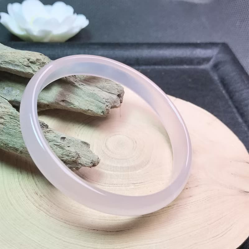 【浪漫相遇】巴西天然粉玉髓手鐲 | 18.5圍 | 天然玉髓 | 送禮