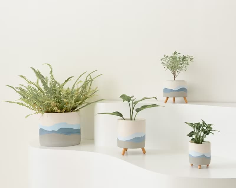 長腳的水泥盆(XL) -雲海山嵐