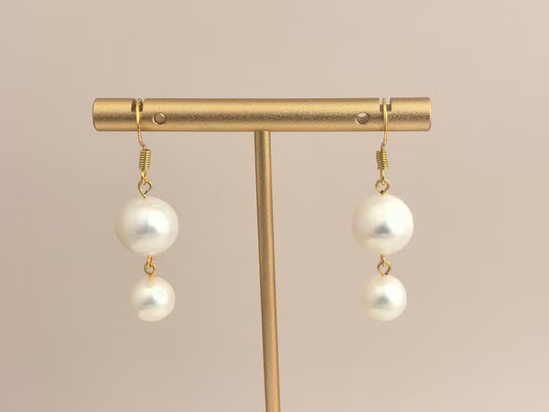 天然淡水珍珠 大珍珠 純銀 靈動 流蘇 耳環
