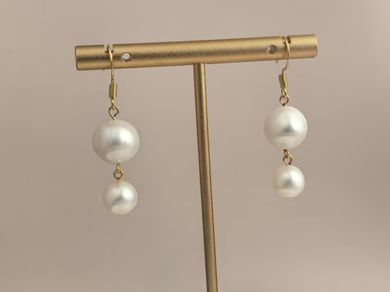 天然淡水珍珠 大珍珠 純銀 靈動 流蘇 耳環