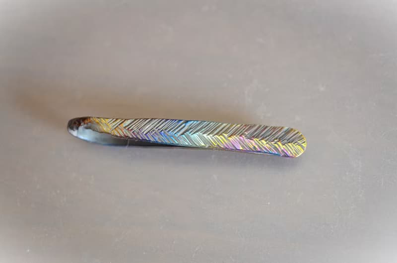 Titanium tie bar・飾り羽の純チタンネクタイピン５３mm
