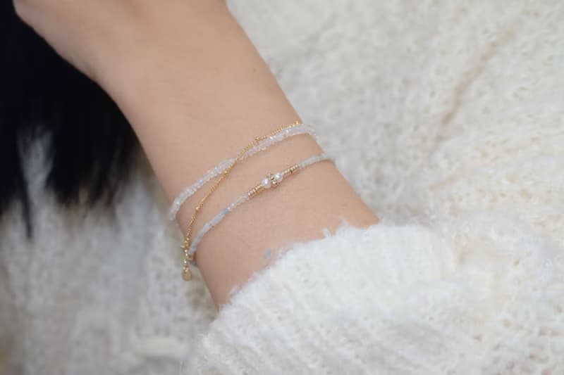 手鍊 天河石 珍珠 海藍寶 天然石 - 秘技 -