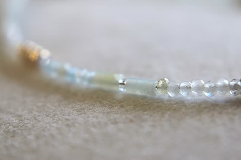 手鍊 天河石 珍珠 海藍寶 天然石 - 秘技 -