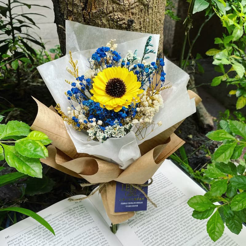 【乾燥花/永生花】花束|擴香太陽花—做自由的你自己(亮眼撞色)