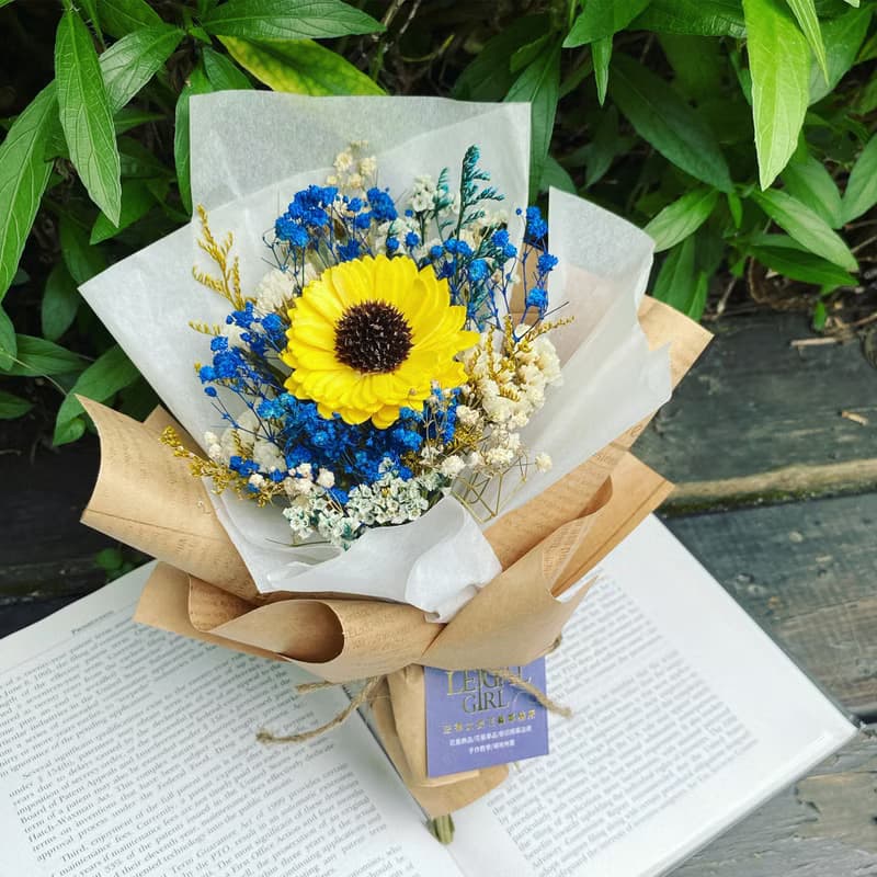【乾燥花/永生花】花束|擴香太陽花—做自由的你自己(亮眼撞色)