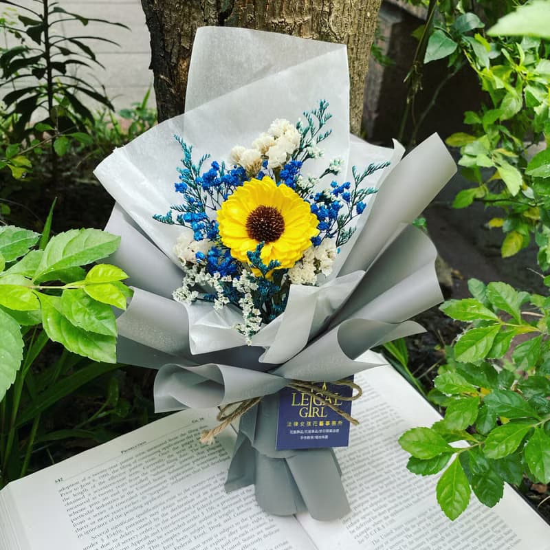 【乾燥花/永生花】花束|擴香太陽花—做自由的你自己(亮眼撞色)