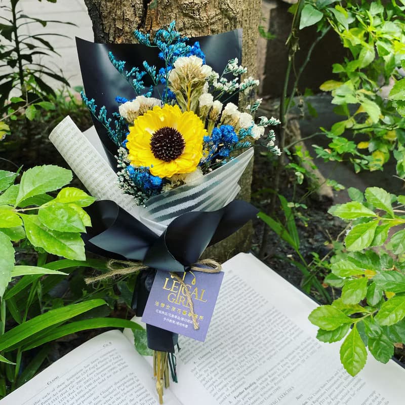 【乾燥花/永生花】花束|擴香太陽花—做自由的你自己(亮眼撞色)