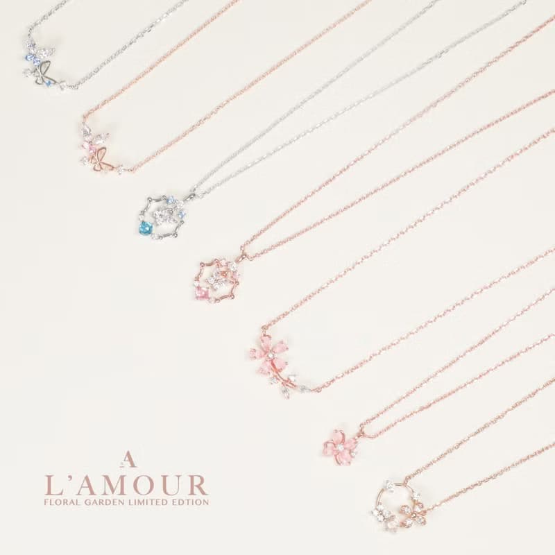 L'amour 氣質皇室蝴蝶頸鏈 (白金色)